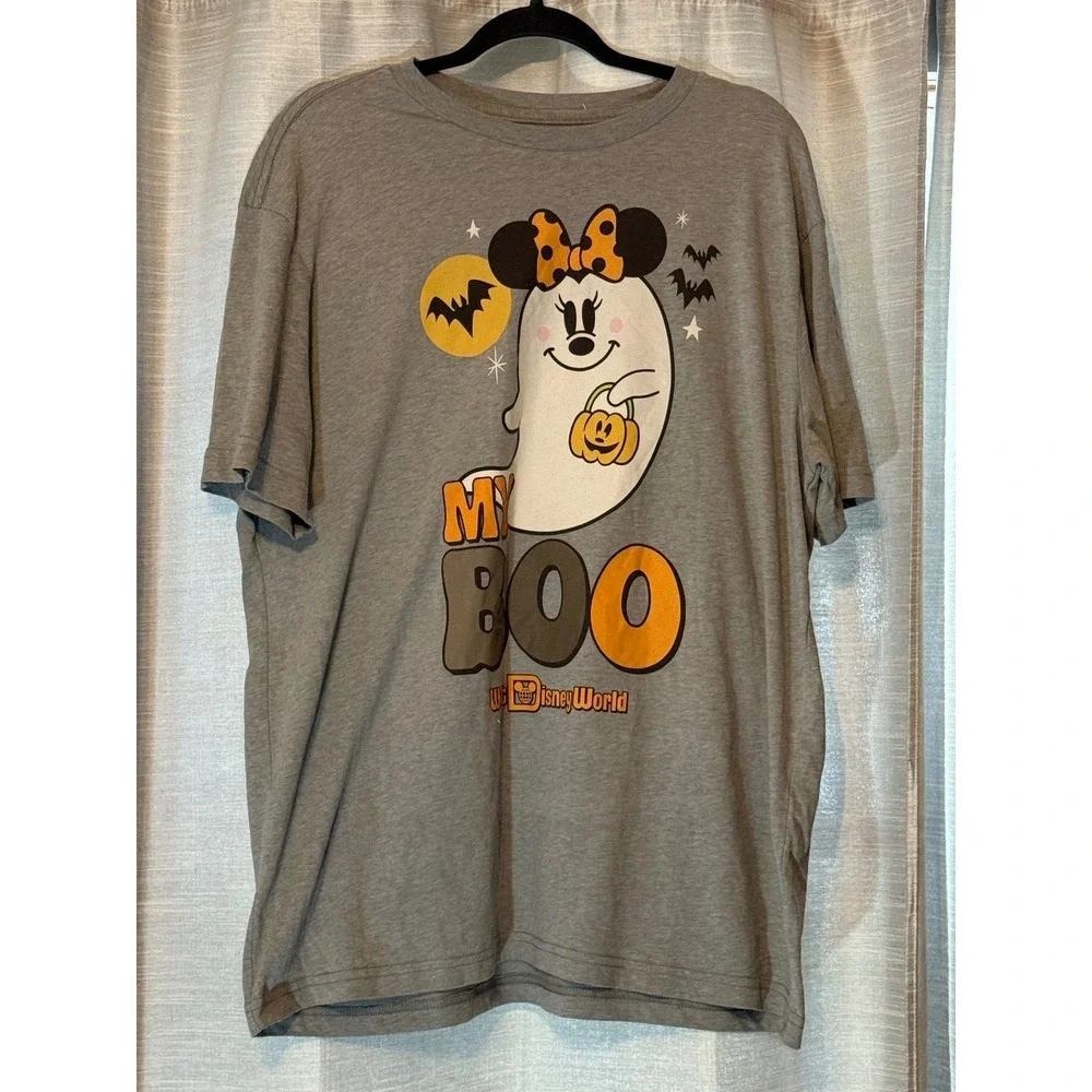 Disney World Halloween Minnie Mouse Ghost My Boo Gray Graphic T-Shirt XL